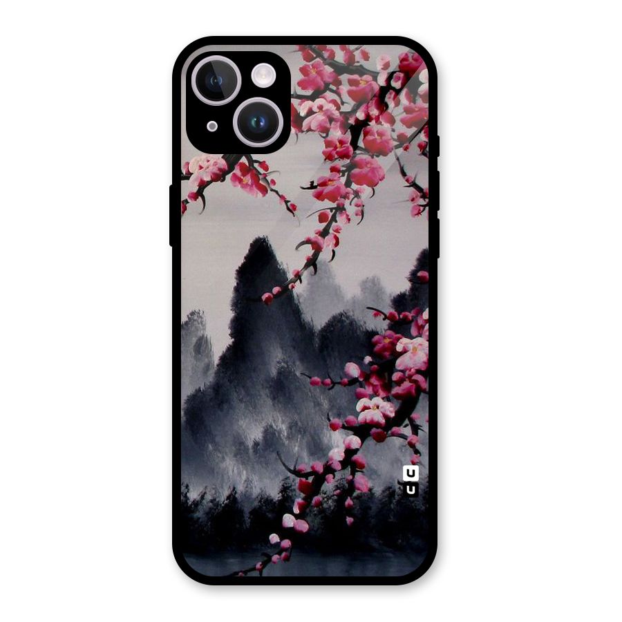 Hills And Blossoms Glass Back Case for iPhone 14 Plus