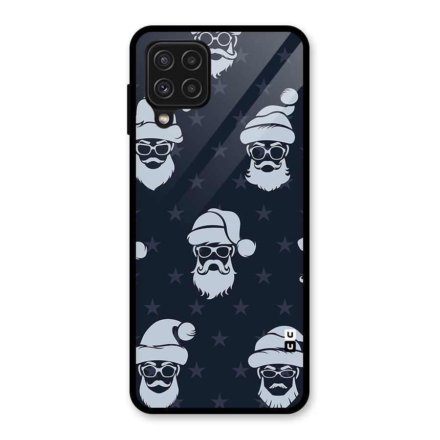 Hipster Santa Glass Back Case for Galaxy A22 4G