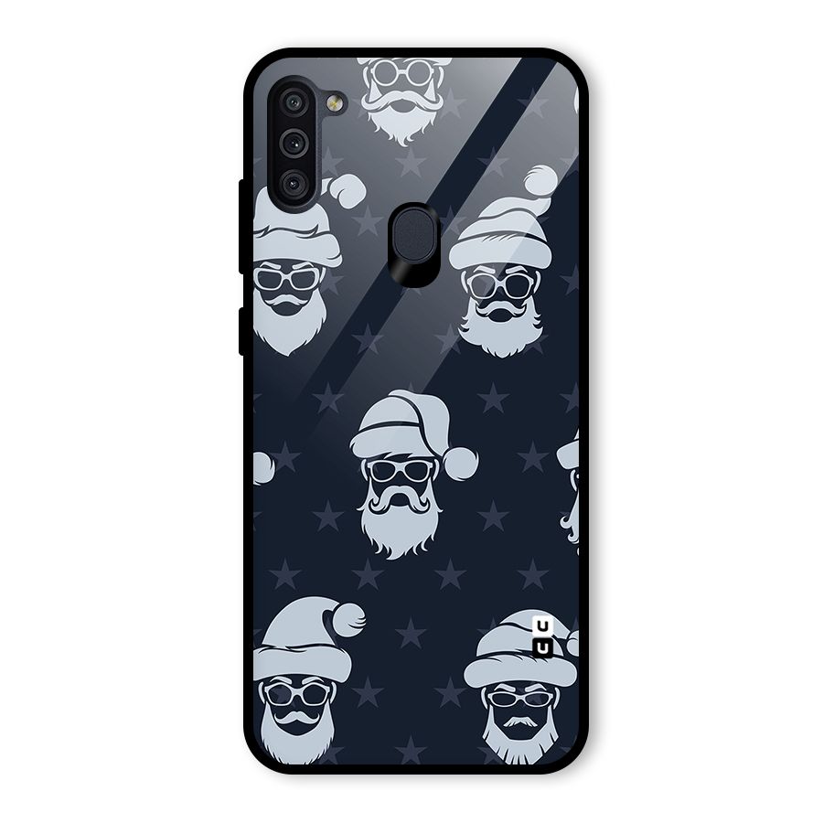 Hipster Santa Glass Back Case for Galaxy M11