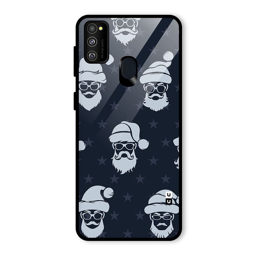 Hipster Santa Glass Back Case for Galaxy M30s