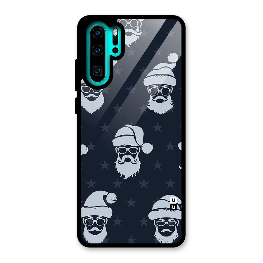 Hipster Santa Glass Back Case for Huawei P30 Pro