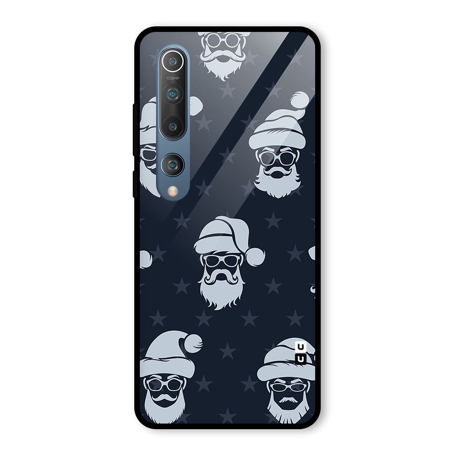 Hipster Santa Glass Back Case for Mi 10