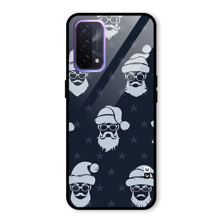 Hipster Santa Glass Back Case for Oppo A74 5G