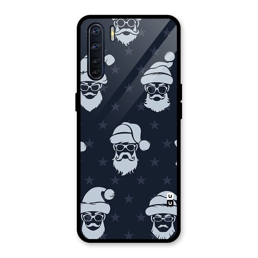 Hipster Santa Glass Back Case for Oppo F15
