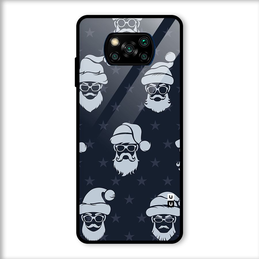 Hipster Santa Glass Back Case for Poco X3