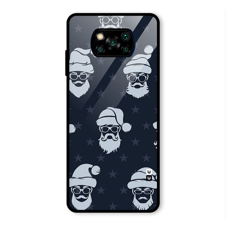 Hipster Santa Glass Back Case for Poco X3 Pro