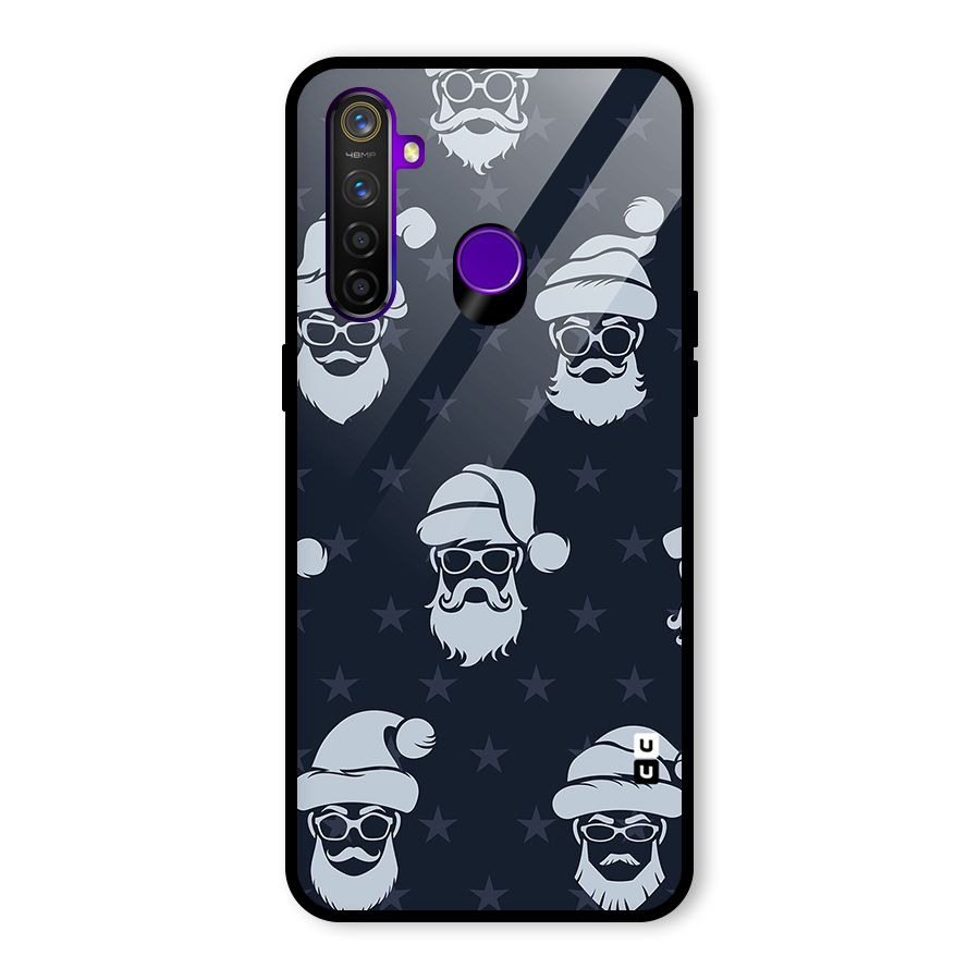 Hipster Santa Glass Back Case for Realme 5 Pro