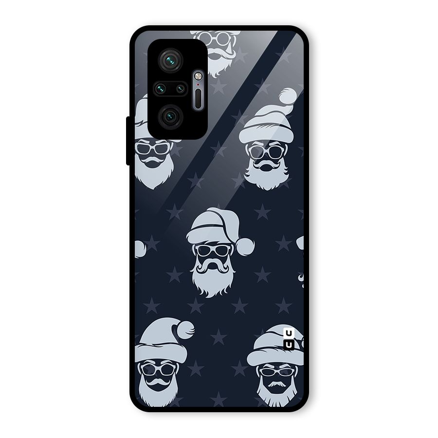 Hipster Santa Glass Back Case for Redmi Note 10 Pro Max