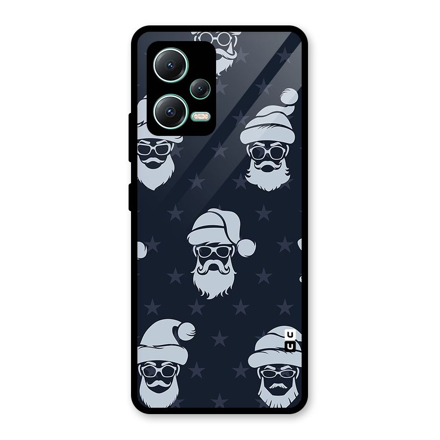 Hipster Santa Glass Back Case for Redmi Note 12 5G