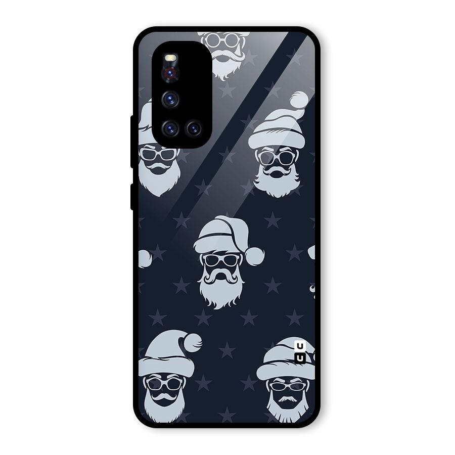 Hipster Santa Glass Back Case for Vivo V19