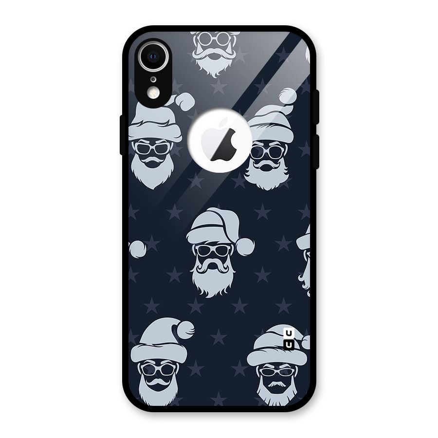 Hipster Santa Glass Back Case for iPhone XR Logo Cut