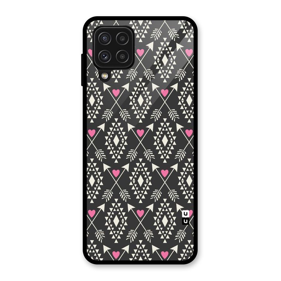Hit Arrow Love Glass Back Case for Galaxy A22 4G