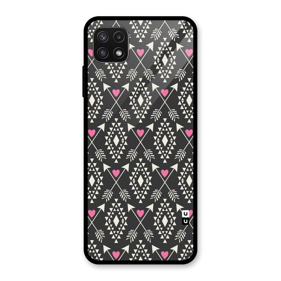 Hit Arrow Love Glass Back Case for Galaxy A22 5G