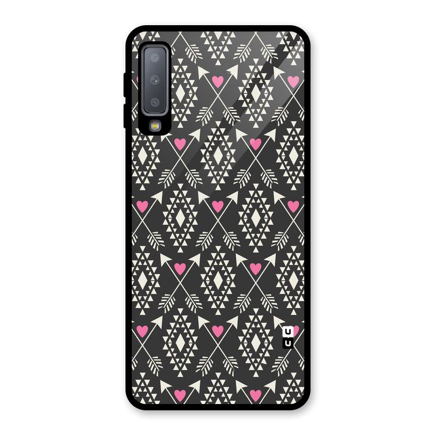 Hit Arrow Love Glass Back Case for Galaxy A7 (2018)