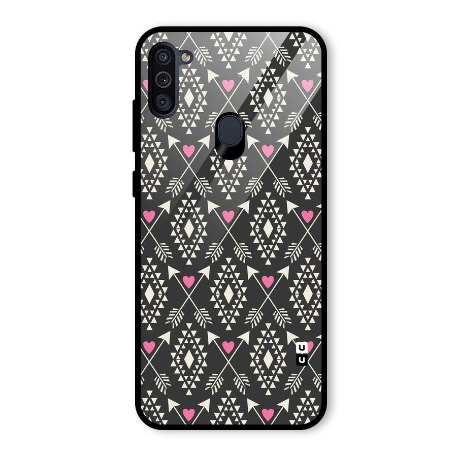Hit Arrow Love Glass Back Case for Galaxy M11