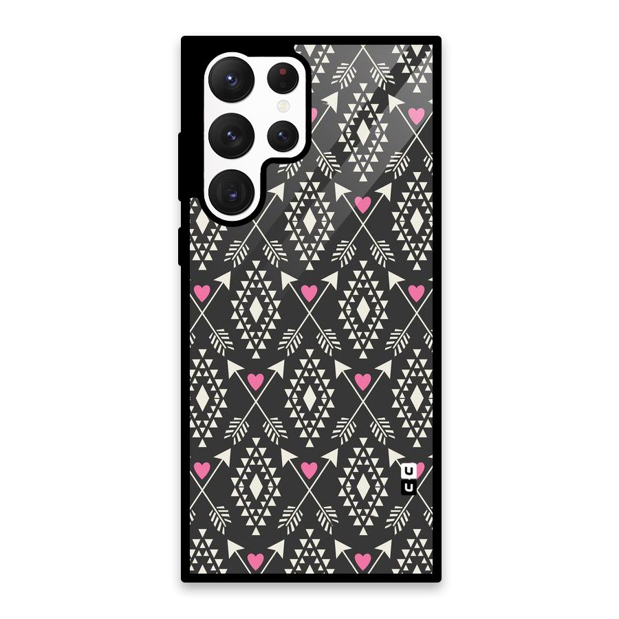 Hit Arrow Love Glass Back Case for Galaxy S22 Ultra 5G