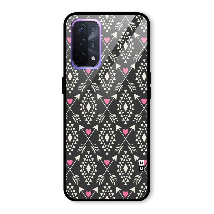 Hit Arrow Love Glass Back Case for Oppo A74 5G