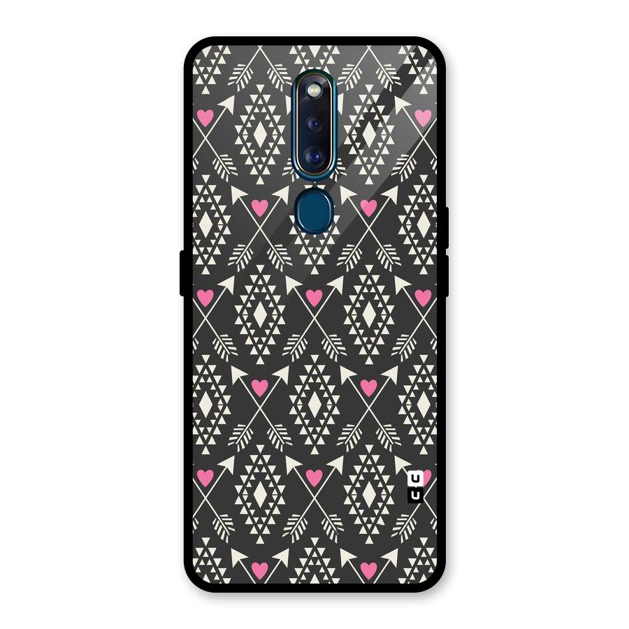 Hit Arrow Love Glass Back Case for Oppo F11 Pro