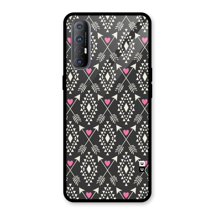 Hit Arrow Love Glass Back Case for Oppo Reno3 Pro