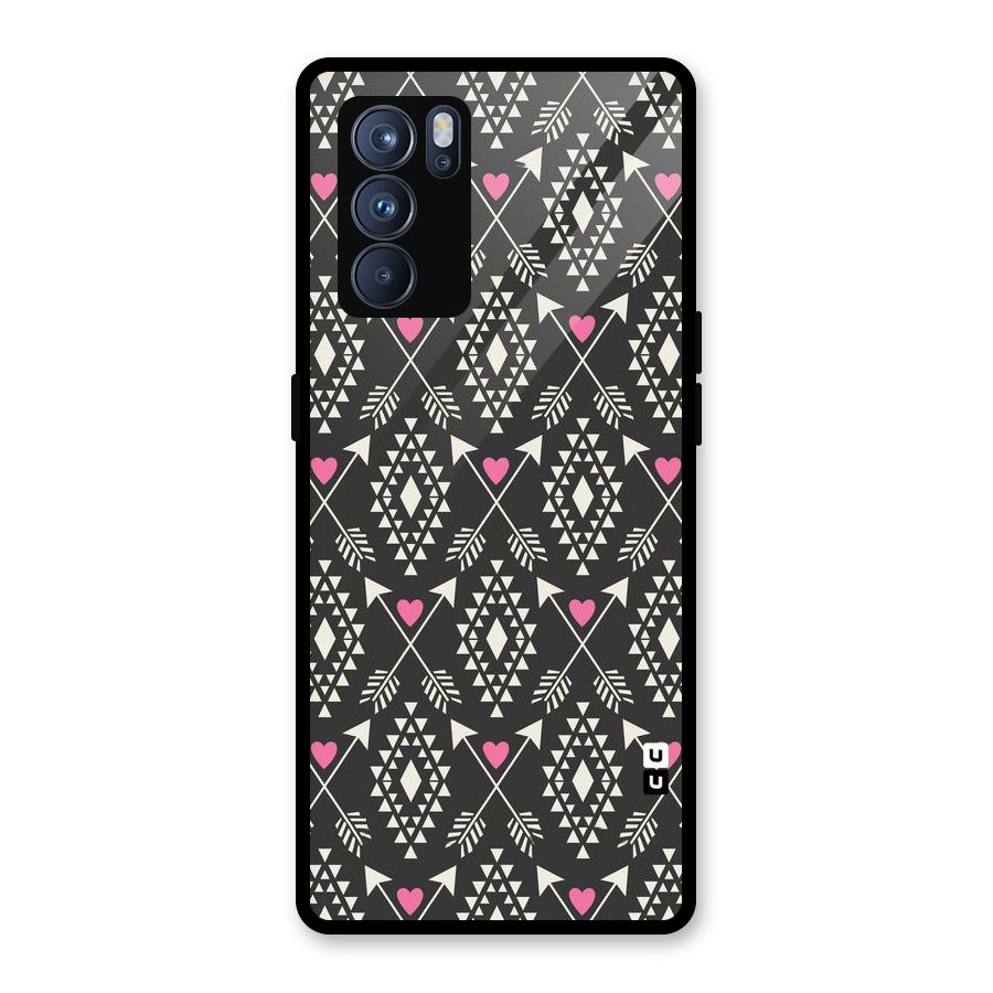 Hit Arrow Love Glass Back Case for Oppo Reno6 Pro 5G