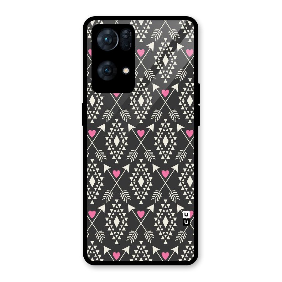 Hit Arrow Love Glass Back Case for Oppo Reno7 Pro 5G