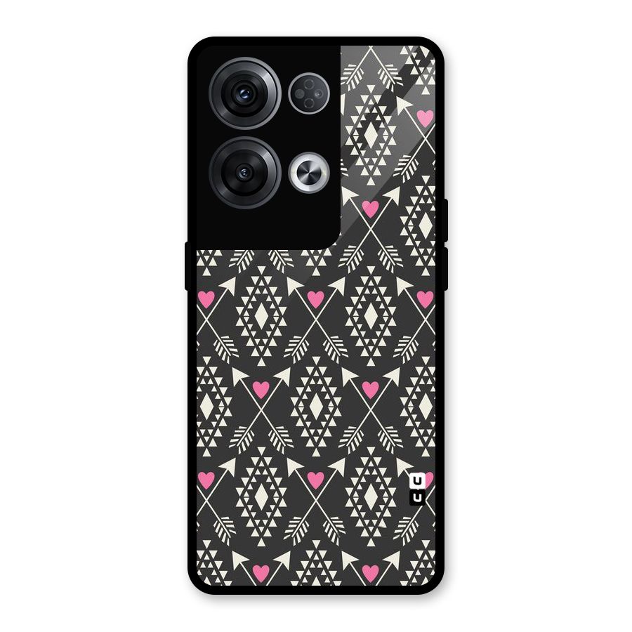 Hit Arrow Love Glass Back Case for Oppo Reno8 Pro 5G