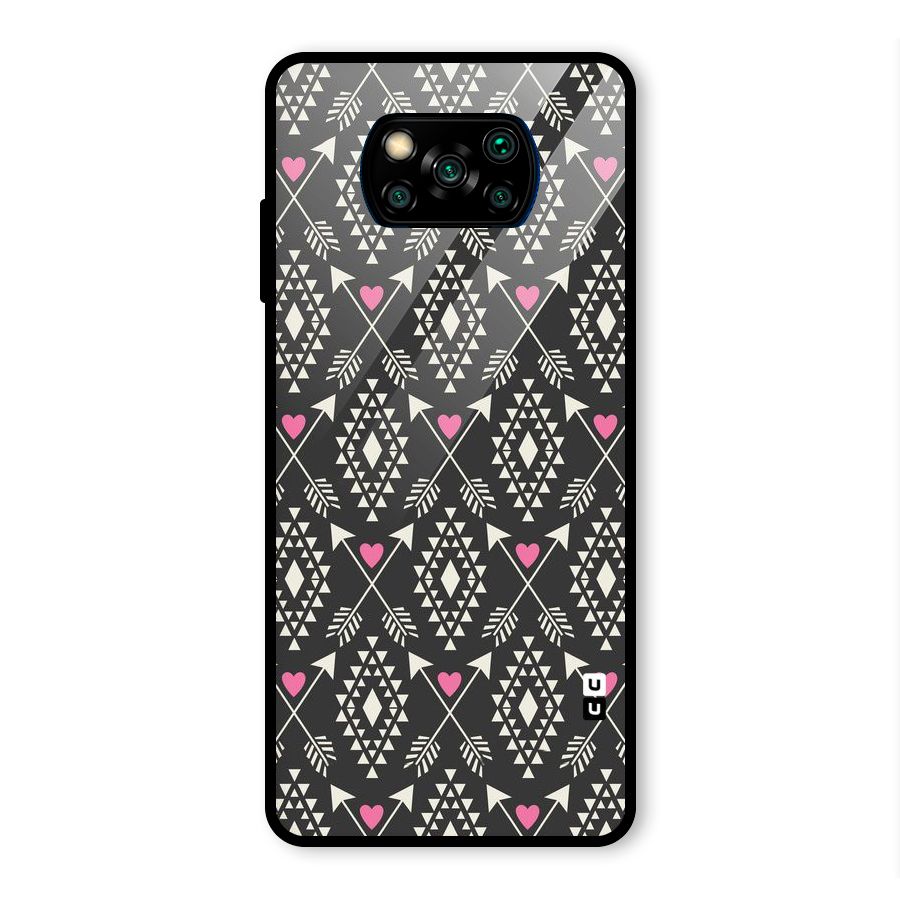 Hit Arrow Love Glass Back Case for Poco X3 Pro