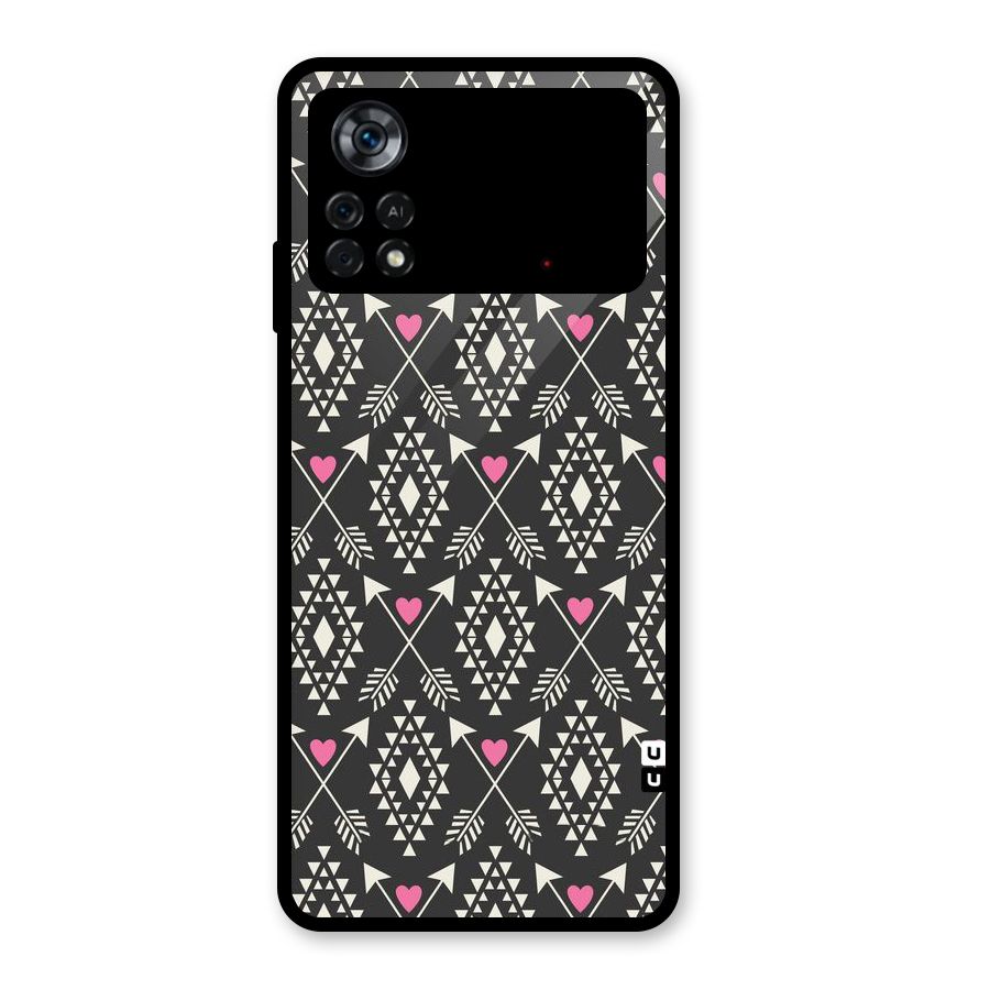 Hit Arrow Love Glass Back Case for Poco X4 Pro 5G