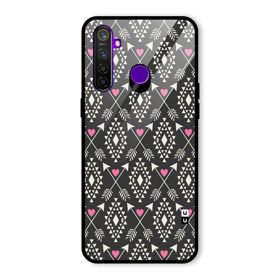 Hit Arrow Love Glass Back Case for Realme 5 Pro