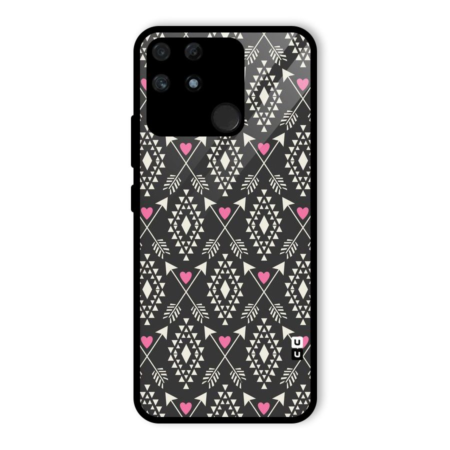 Hit Arrow Love Glass Back Case for Realme Narzo 50A