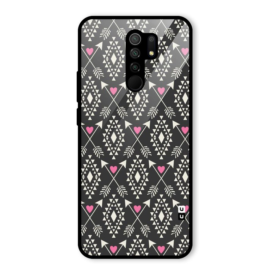 Hit Arrow Love Glass Back Case for Redmi 9 Prime