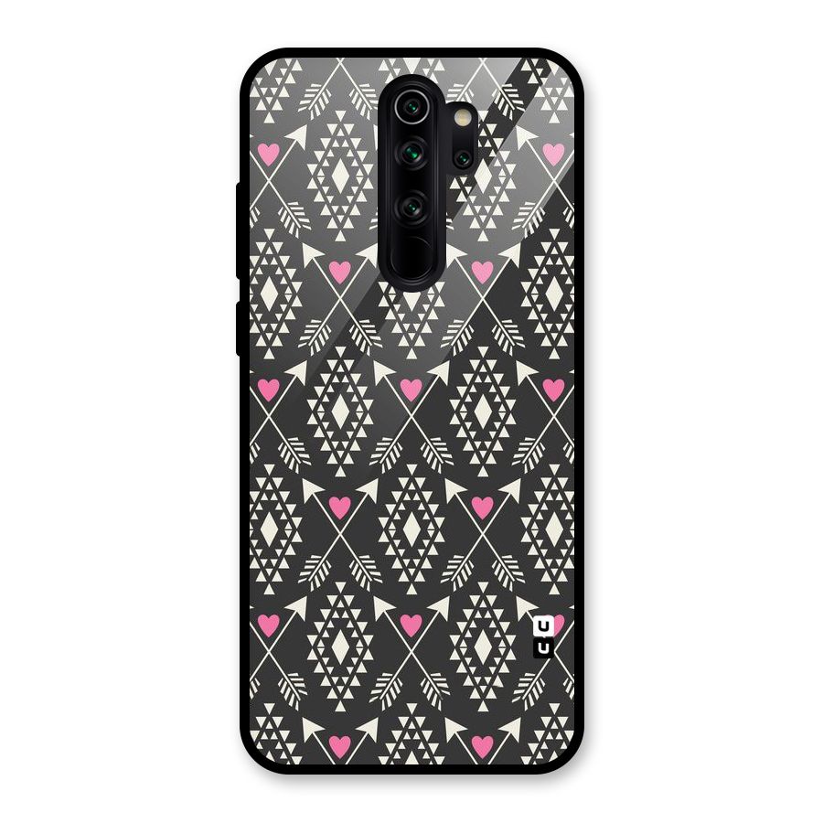 Hit Arrow Love Glass Back Case for Redmi Note 8 Pro