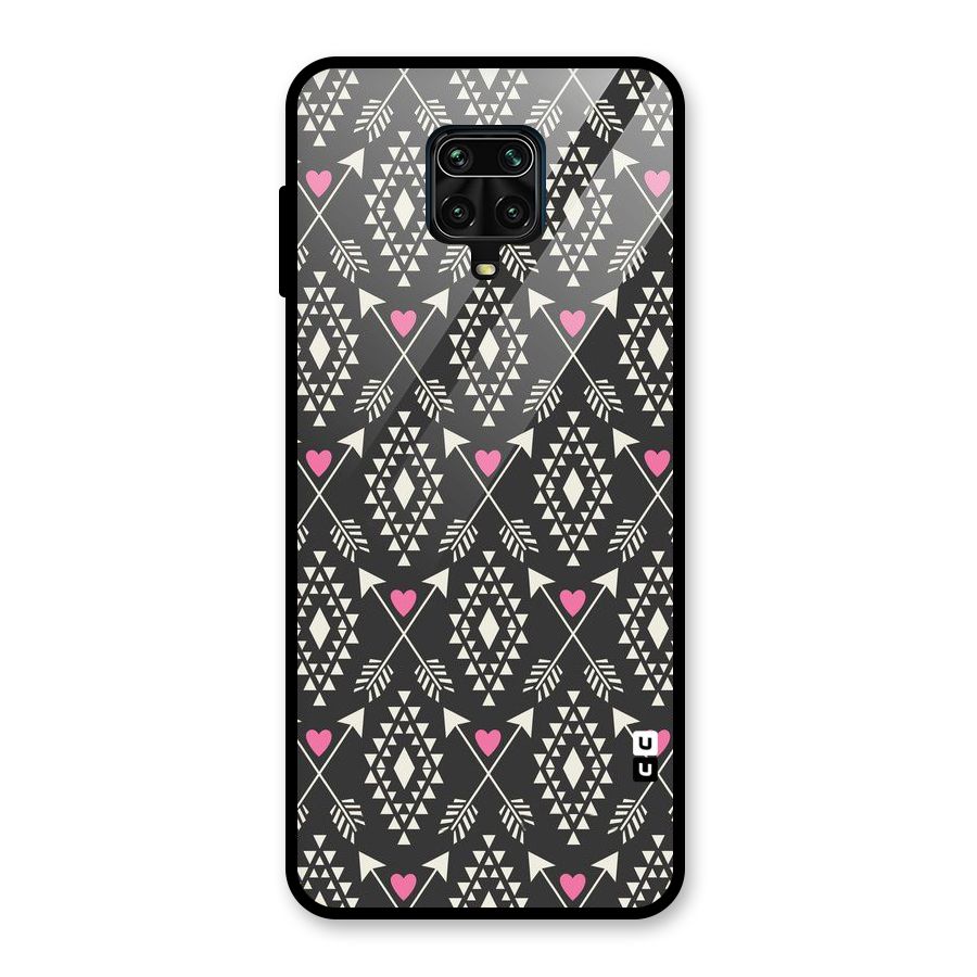 Hit Arrow Love Glass Back Case for Redmi Note 9 Pro
