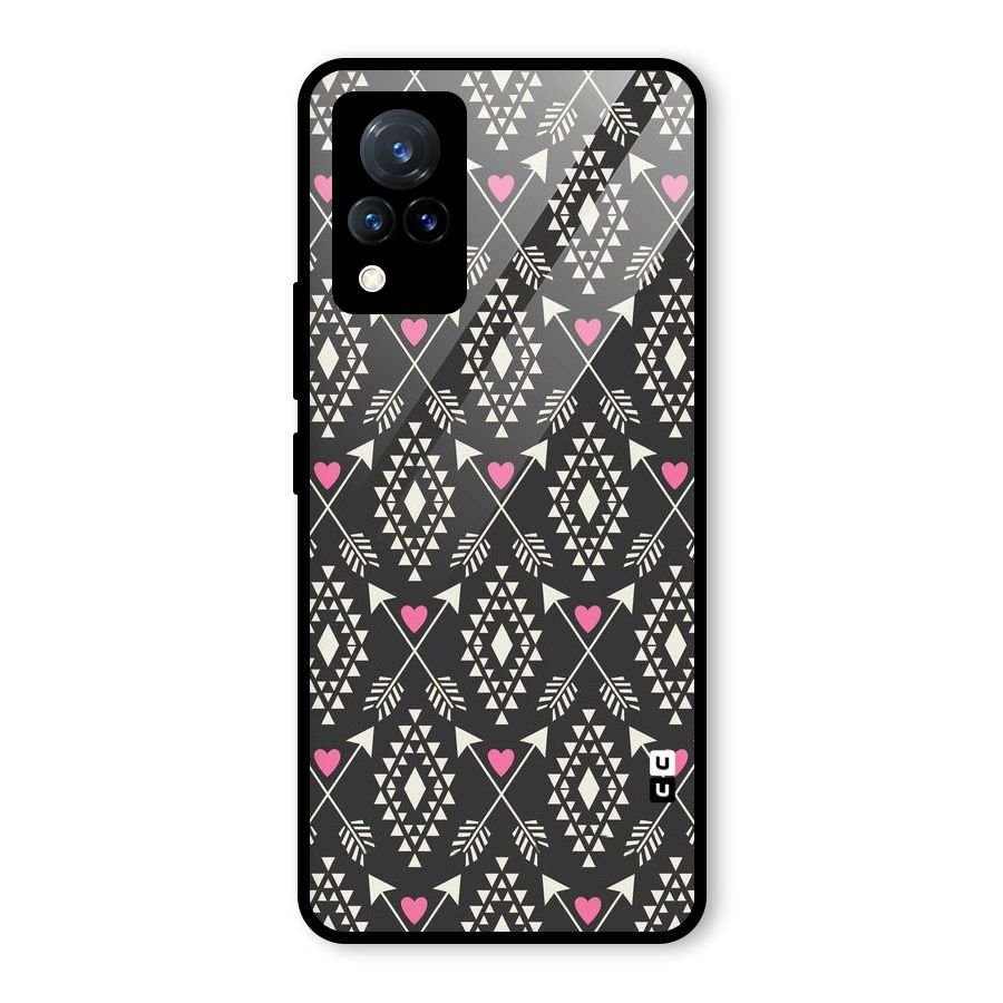 Hit Arrow Love Glass Back Case for Vivo V21 5G