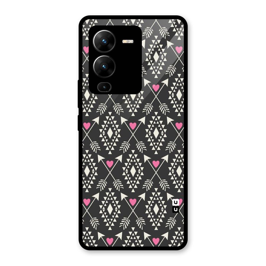 Hit Arrow Love Glass Back Case for Vivo V25 Pro
