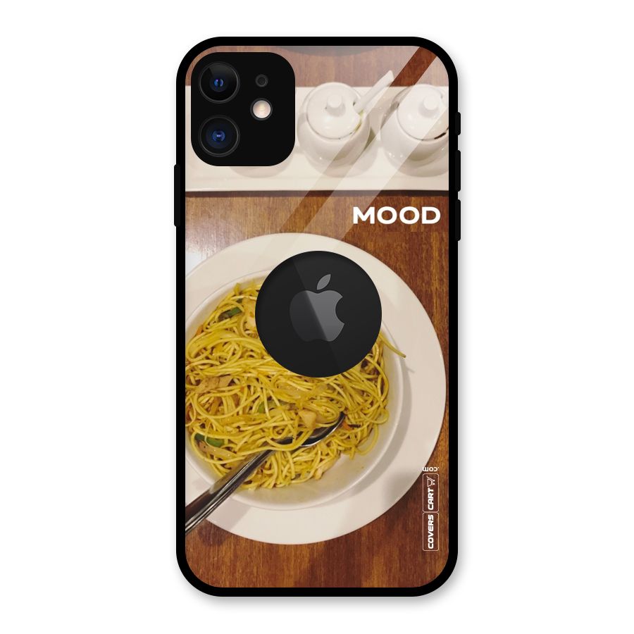 Hogging Mood Glass Back Case for iPhone 11 Logo Cut