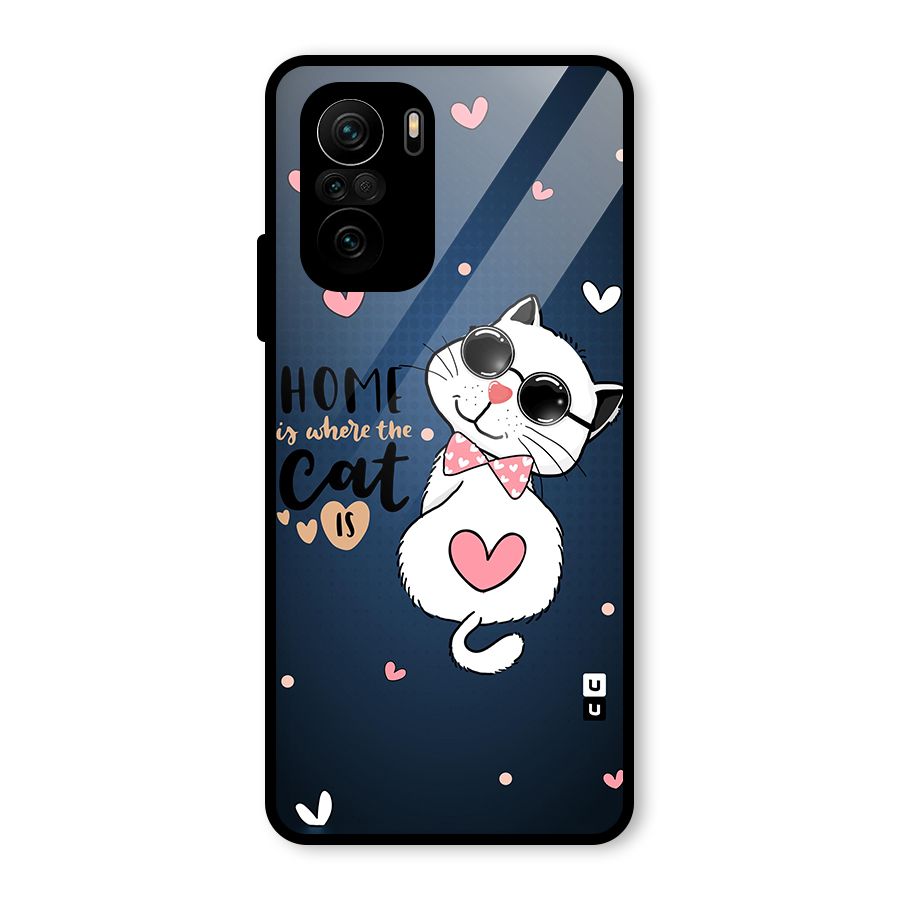 Home Where Cat Glass Back Case for Mi 11x
