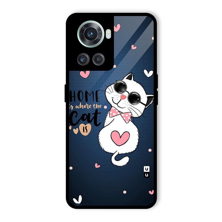 Home Where Cat Glass Back Case for OnePlus 10R