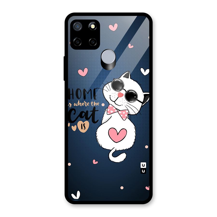 Home Where Cat Glass Back Case for Realme Narzo 20