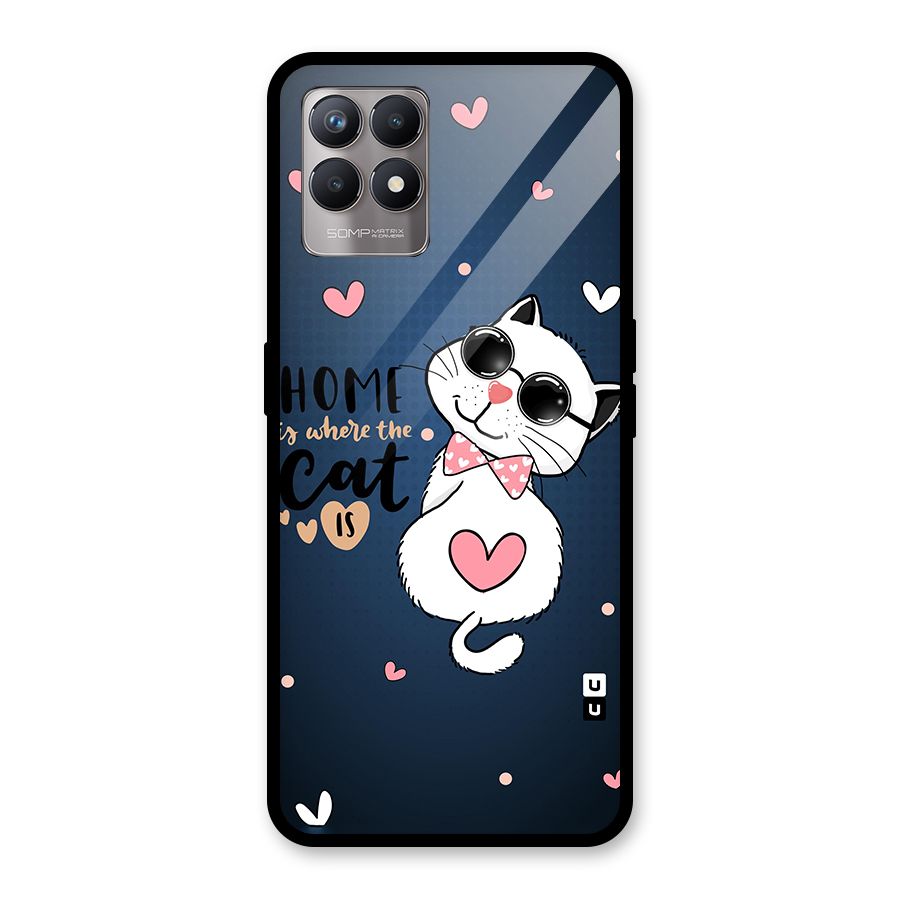 Home Where Cat Glass Back Case for Realme Narzo 50