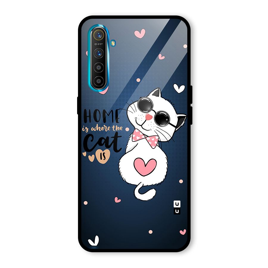 Home Where Cat Glass Back Case for Realme X2
