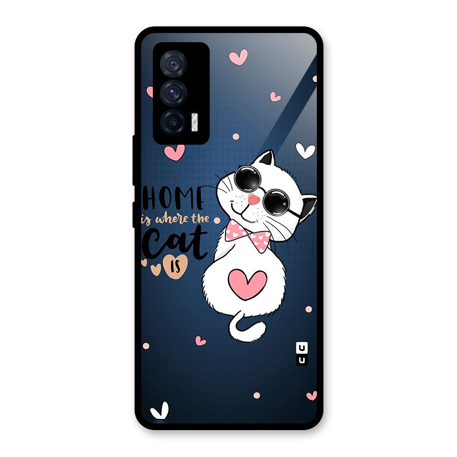 Home Where Cat Glass Back Case for Vivo iQOO 7 5G
