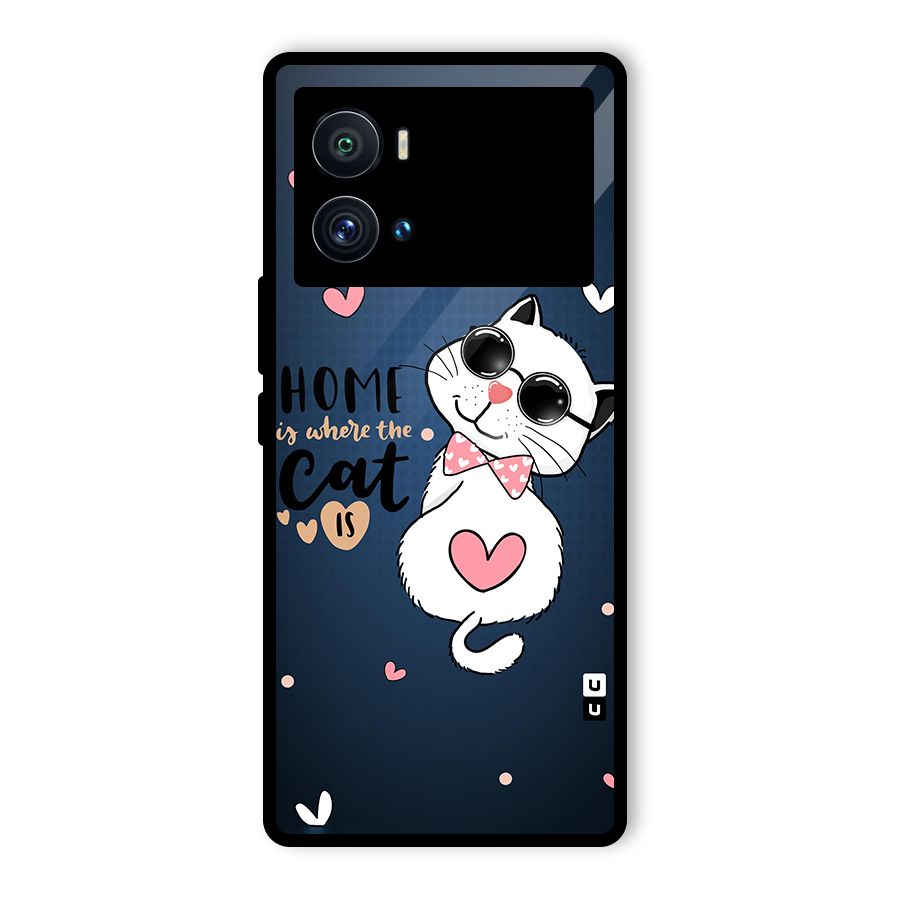 Home Where Cat Glass Back Case for Vivo iQOO 9 Pro