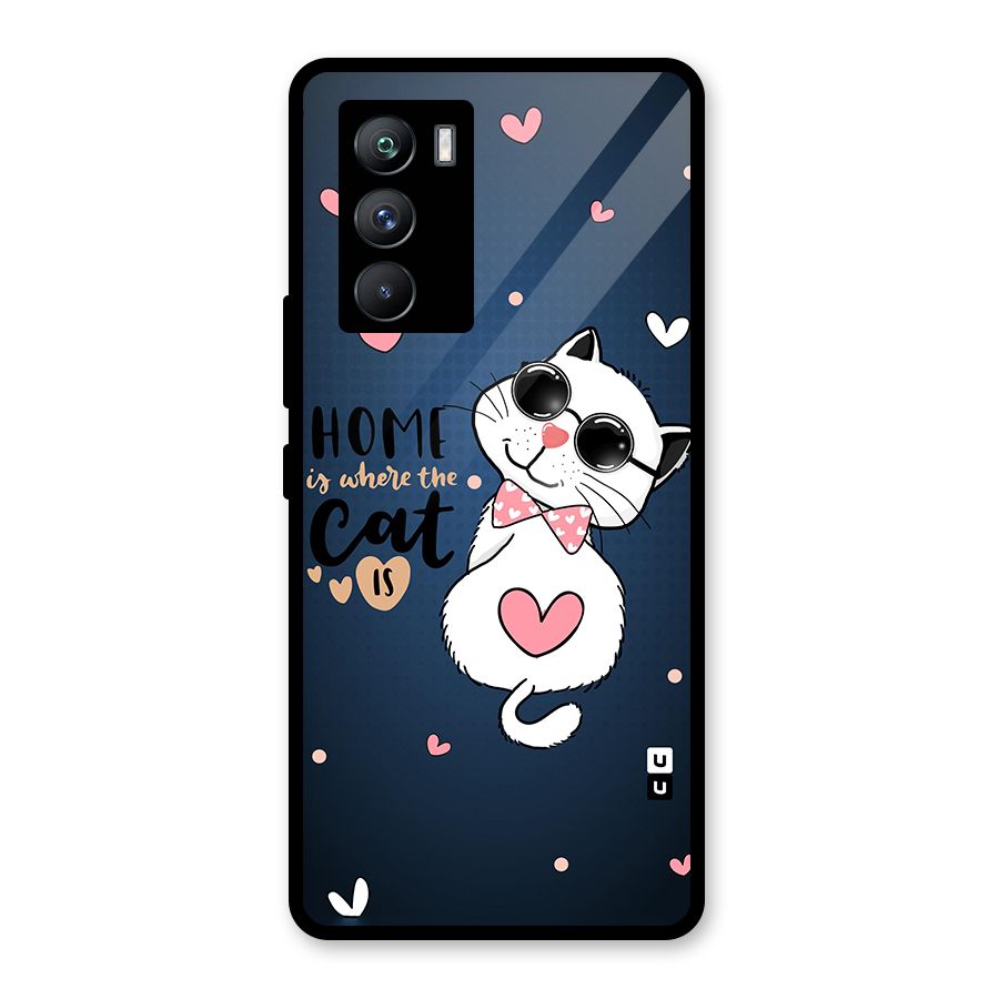Home Where Cat Glass Back Case for Vivo iQOO 9 SE