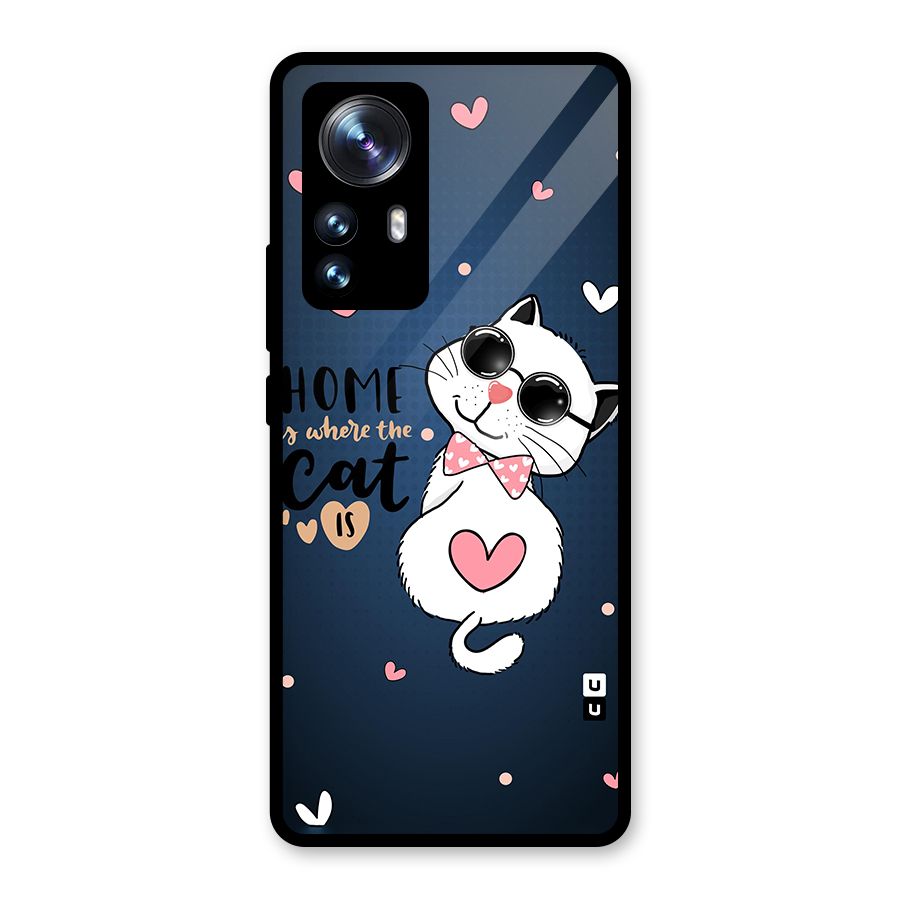 Home Where Cat Glass Back Case for Xiaomi 12 Pro