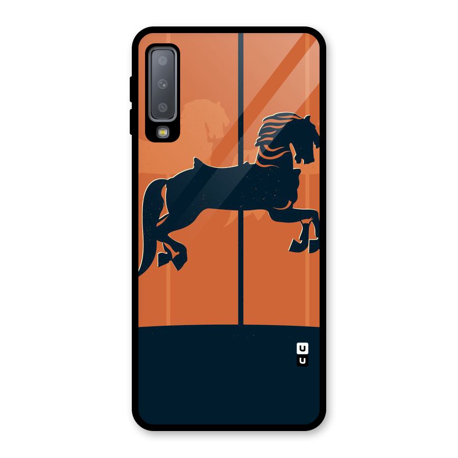 Horse Glass Back Case for Galaxy A7 (2018)