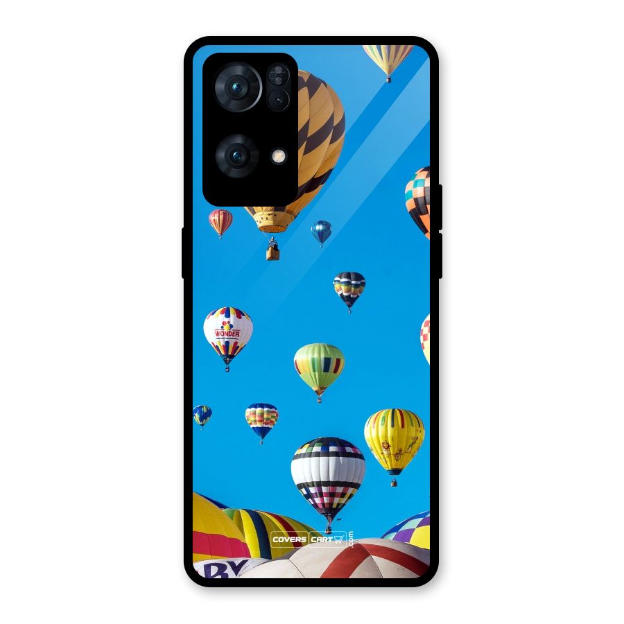 Hot Air Baloons Glass Back Case for Oppo Reno7 Pro 5G