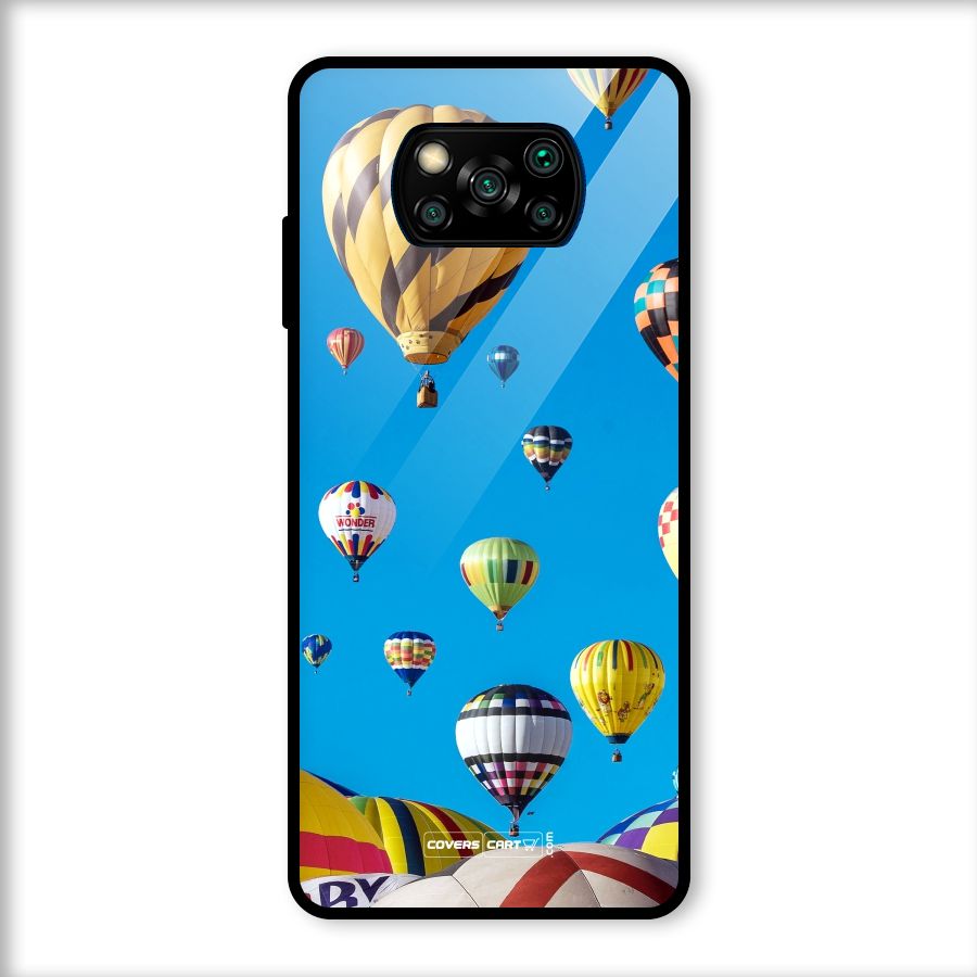 Hot Air Baloons Glass Back Case for Poco X3