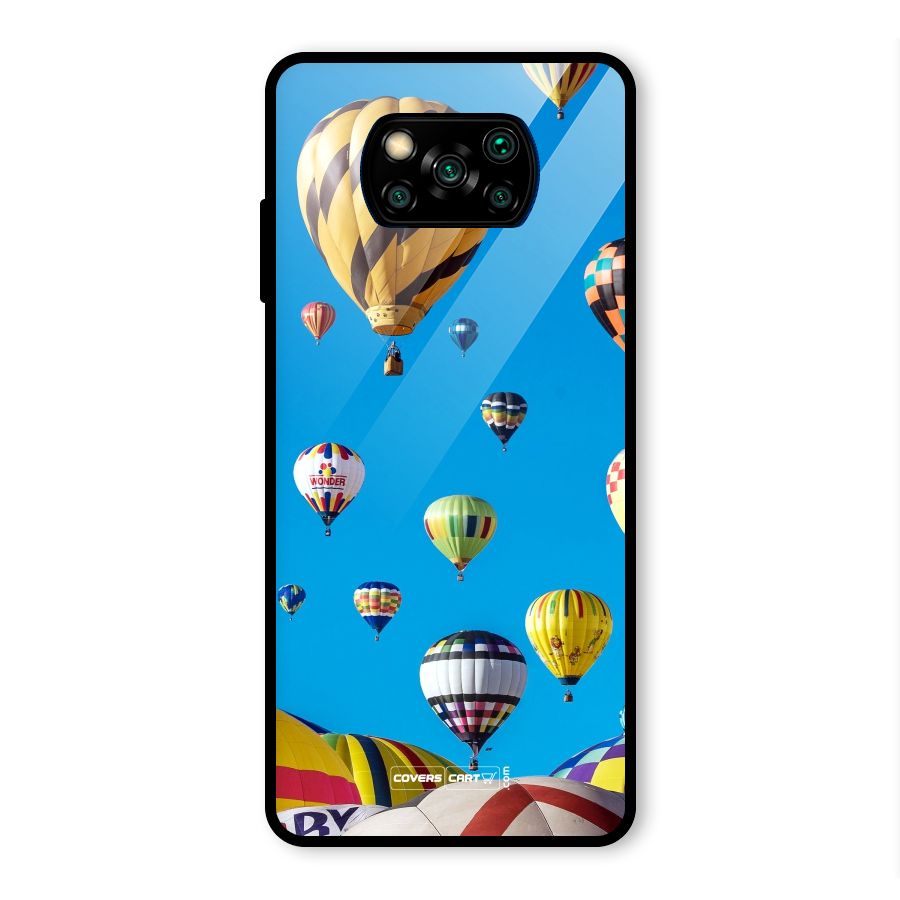 Hot Air Baloons Glass Back Case for Poco X3 Pro