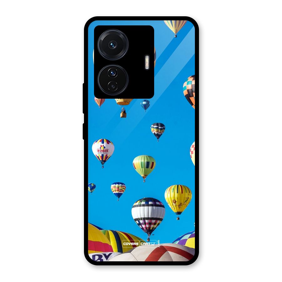 Hot Air Baloons Glass Back Case for Vivo T1 Pro